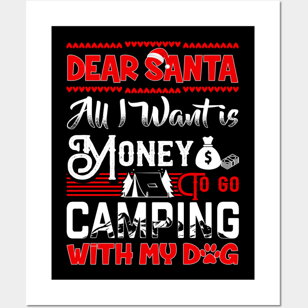 Camping With My Dog Christmas Wall Art by FilerMariette